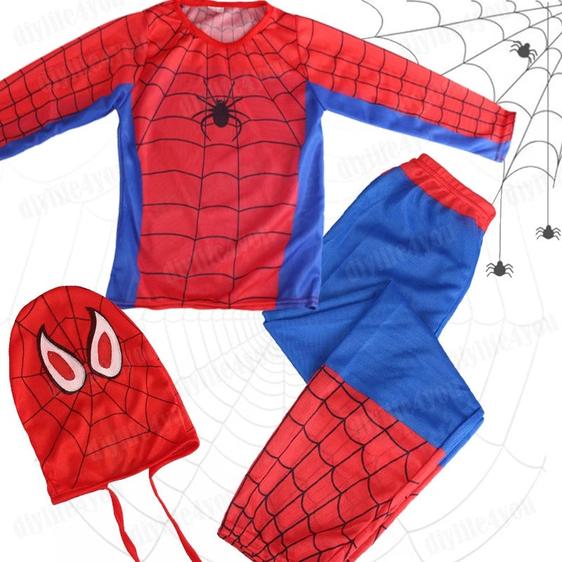 Kids SpiderMan Cosplay Costume Boys Tobey Maguire Outfit Jumpsuit Clothes 3-7Age