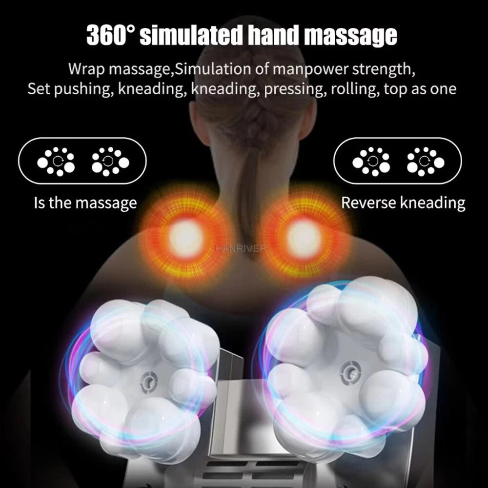 Electric Shiatsu Back Neck Shoulder Massager with Heat Kneading Body Car Home