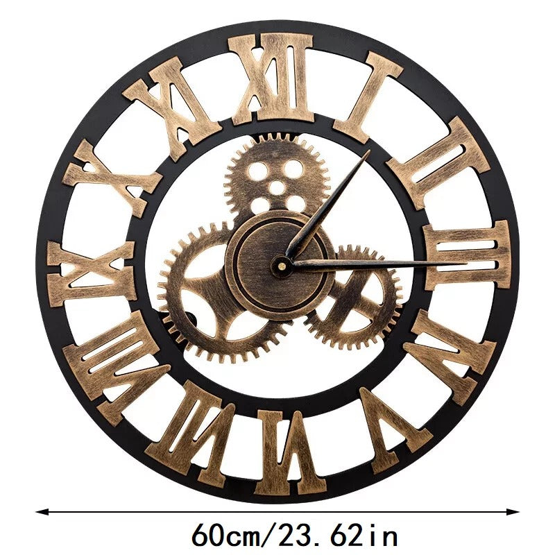 Extra Large Roman Numerals Skeleton Wall Clock Big Giant Open Face Round Clocks