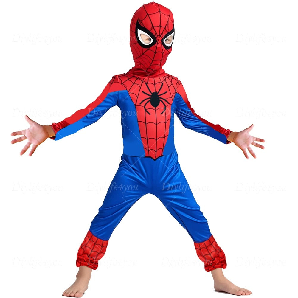 Kids SpiderMan Cosplay Costume Boys Tobey Maguire Outfit Jumpsuit Clothes 3-7Age