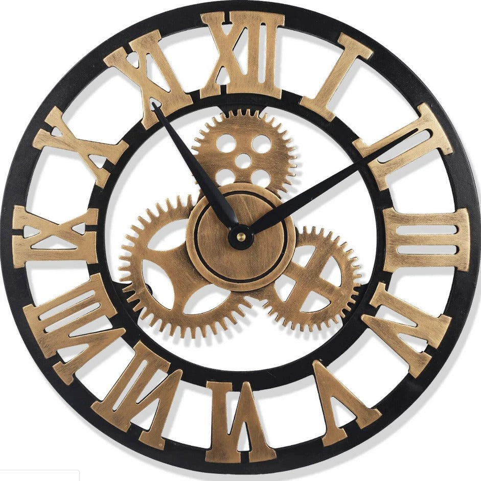 Extra Large Roman Numerals Skeleton Wall Clock Big Giant Open Face Round Clocks