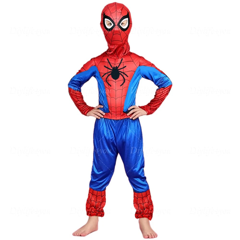 Kids SpiderMan Cosplay Costume Boys Tobey Maguire Outfit Jumpsuit Clothes 3-7Age