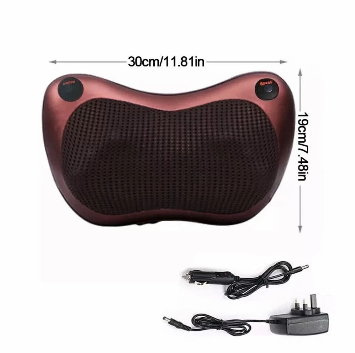 Neck and Back Massager Pillow with 3D Kneading - Electric Shiatsu Cushion